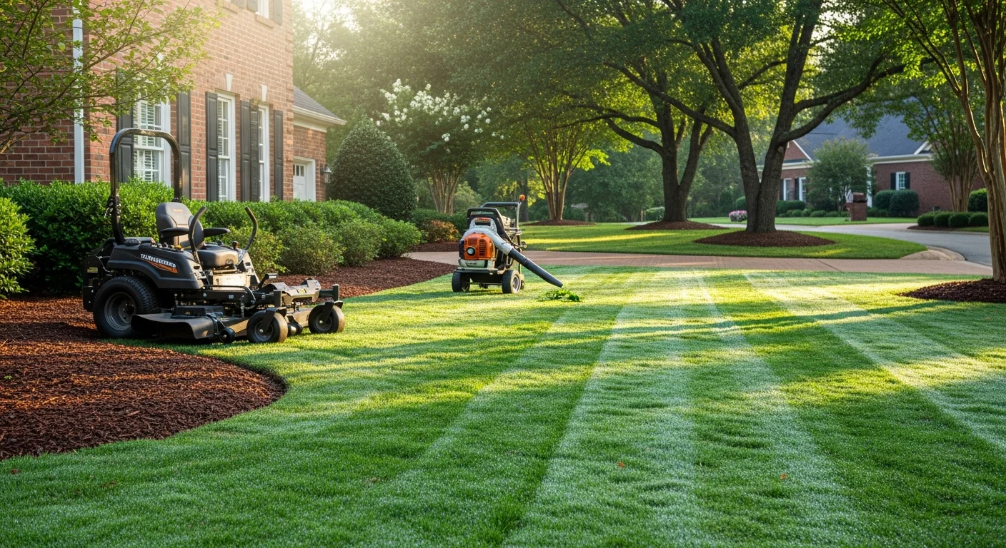 Well-maintained lawn with healthy grass