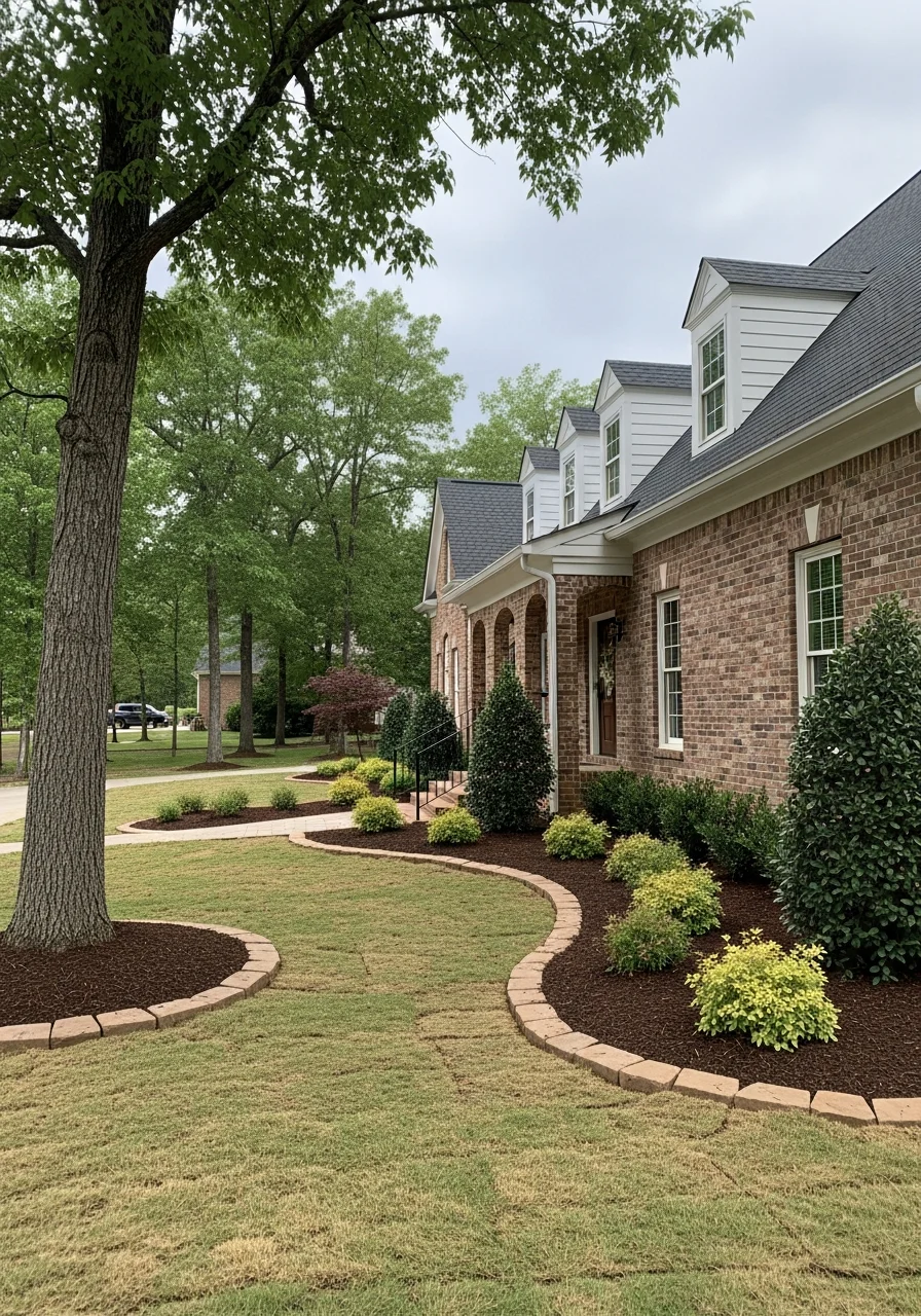 Contractor in work gear standing in front of a Fort Mill home with updated exterior finishes.