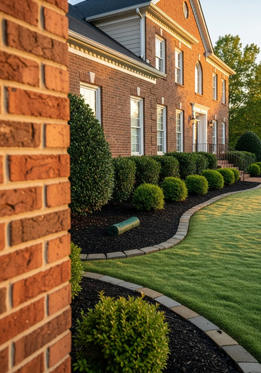 Contractor standing beside a Mint Hill home with traditional brick exterior and established landscaping.