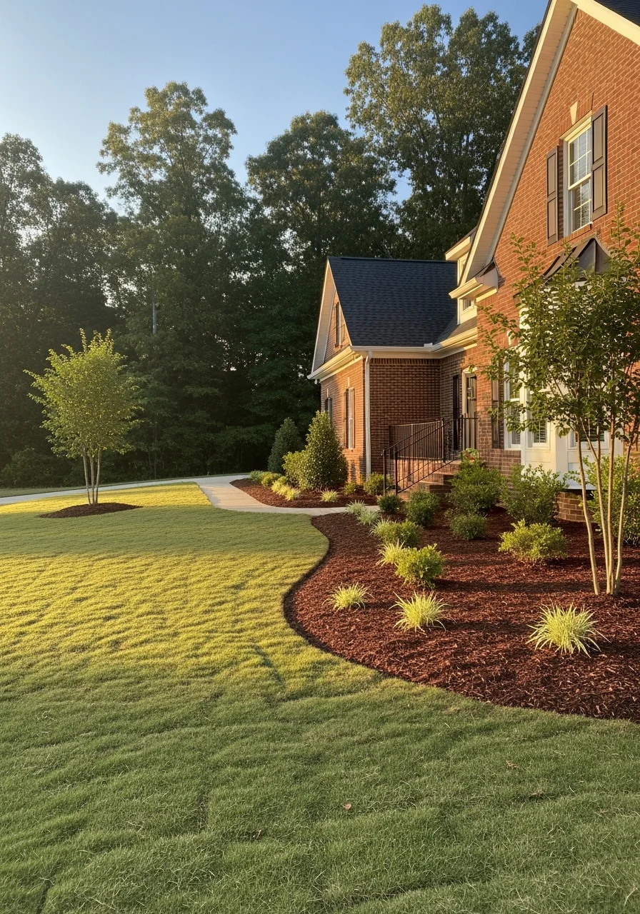 Contractor in work attire standing in front of a Stanfield home with established exterior and landscaping.